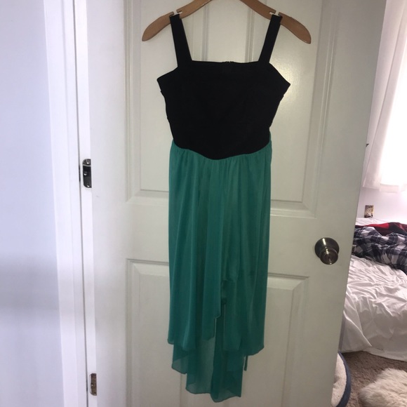 macy's black high low dress